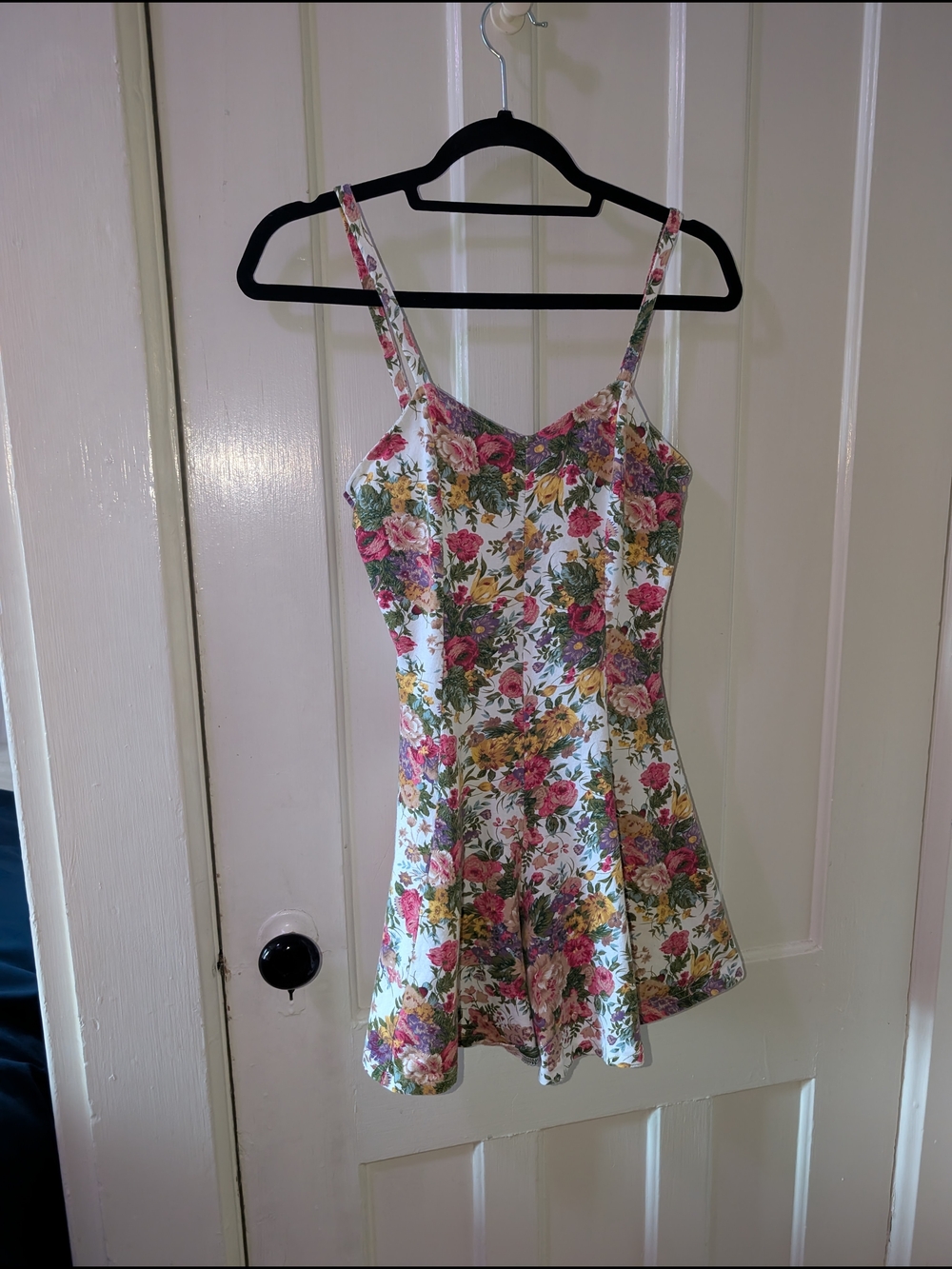 Vintage 90s Cottagecore Floral Fit & Flare Mini Romper Romantic Size Small